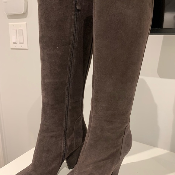 Chocolate Brown Suede Boots - Picture 5 of 6